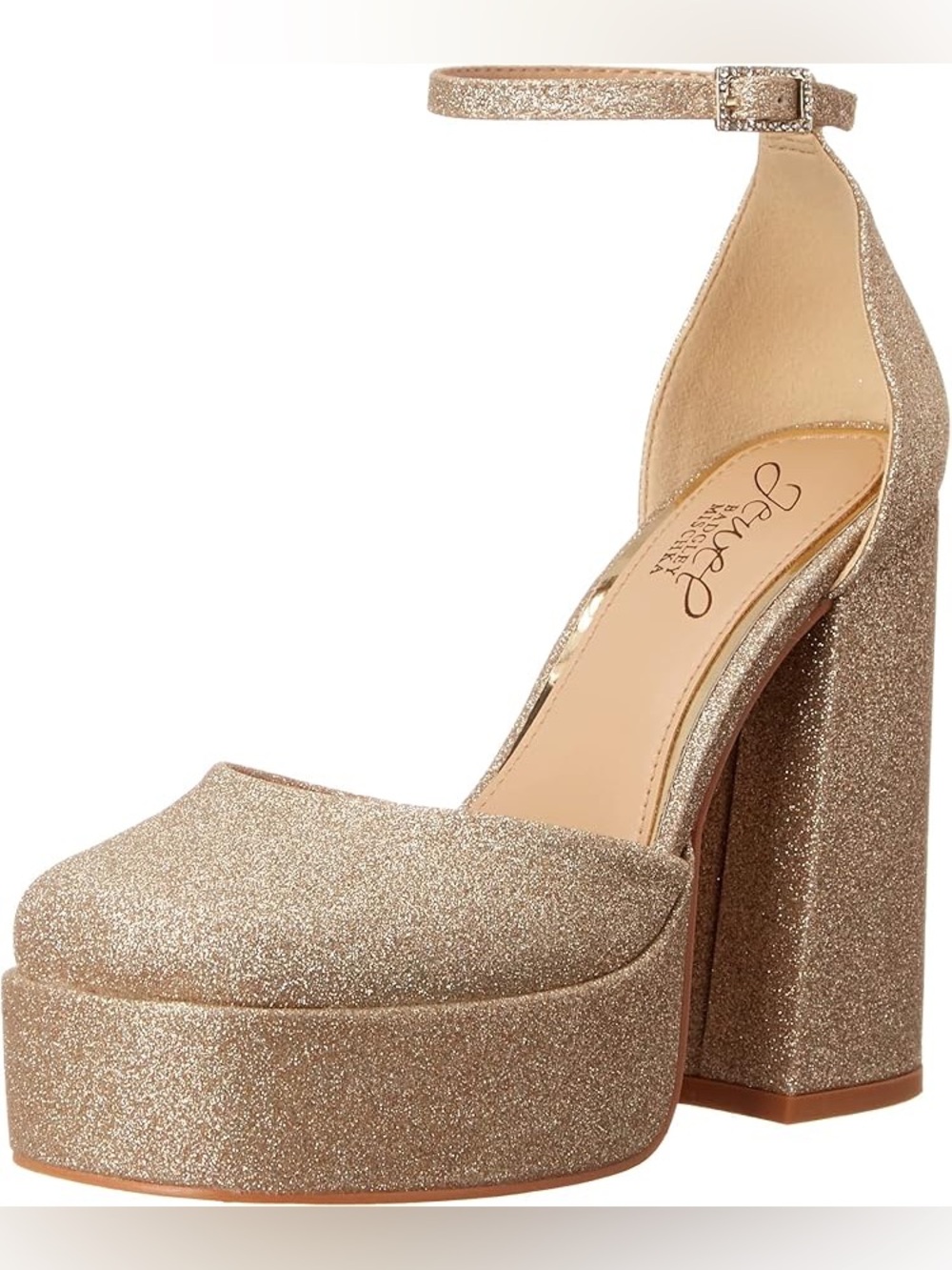 Badgley Mishca  Jewel | Giada light gold sparkle platform heel